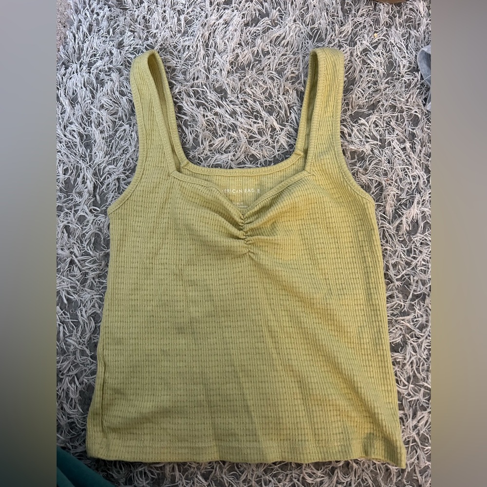 American eagle green ruched tank